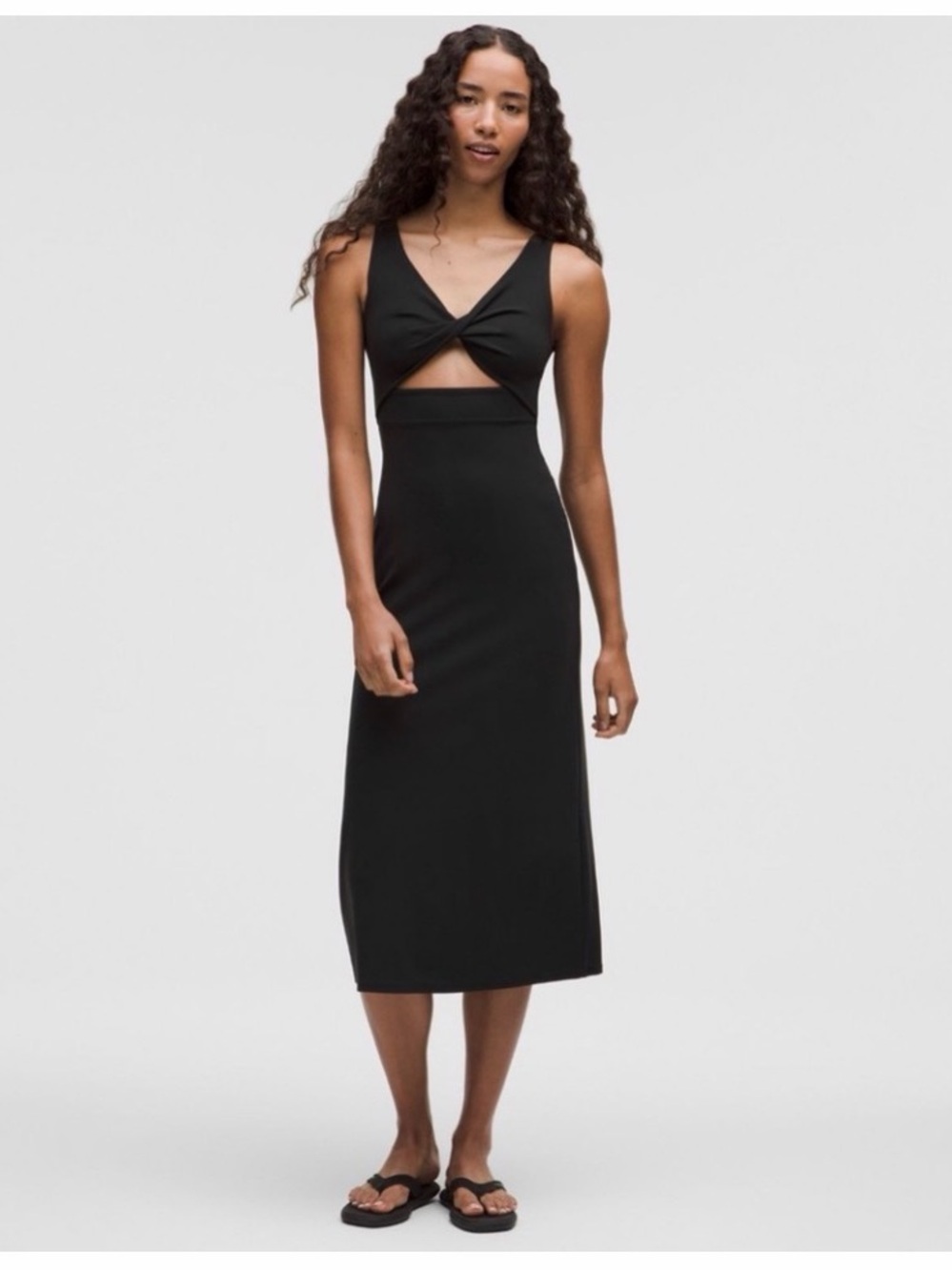Lululemon twist front Midi Dress - Sleeveless Twist Front Sz Xs navy